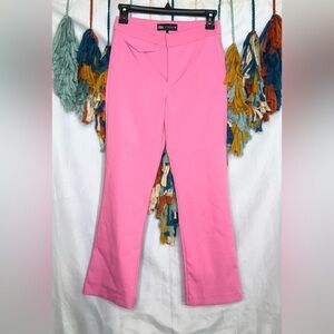ZARA Pink High Waist Tailored Pants XS – Slim Fit Cotton Blend Trousers